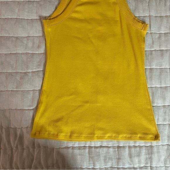 NWT Intimately Free People Mustard Yellow Ribbed High Neck Tank Top Size Medium - Picture 9 of 11
